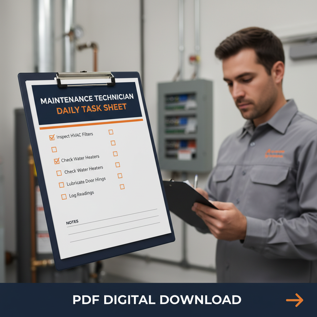 Maintenance Technician Daily Task Sheet cover image